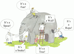 blind-men-and-elephant-300x220 from Google images – Kidney International site – G. Renee Guzlas, artist